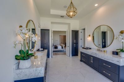 Marble bathroom surfaces